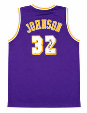 Los Angeles Lakers Magic Johnson Autographed Purple Jersey PSA/DNA Stock #267057
