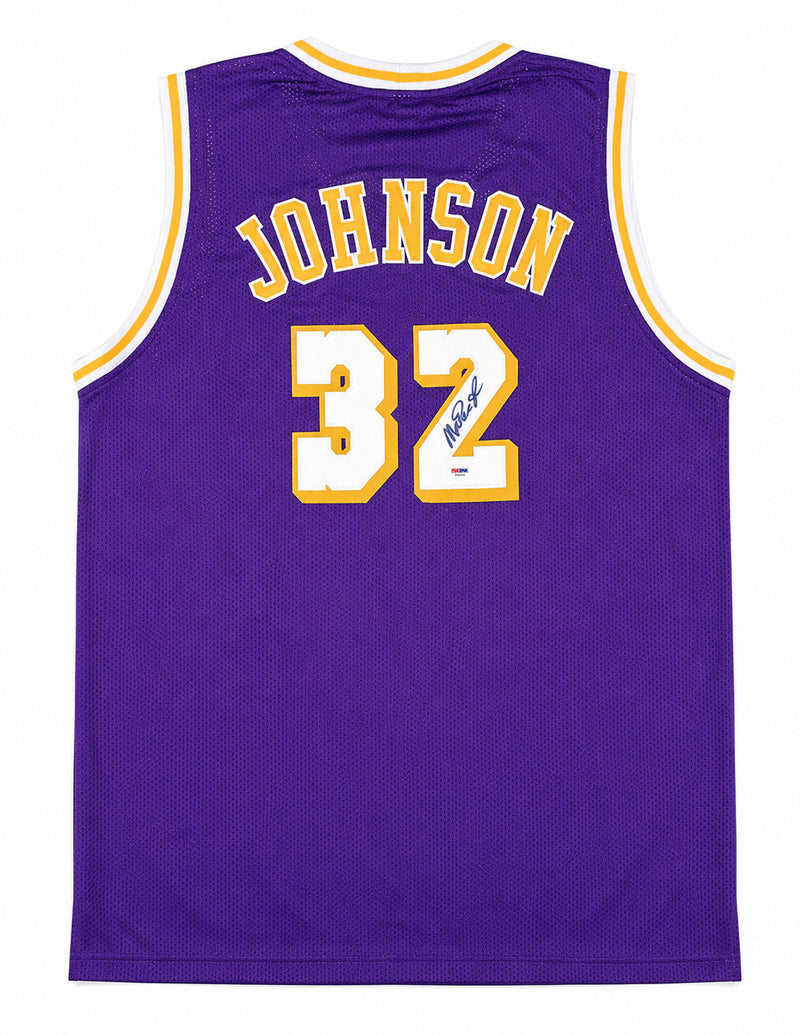 Los Angeles Lakers Magic Johnson Autographed Purple Jersey PSA/DNA Stock #267057