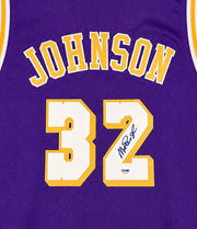 Los Angeles Lakers Magic Johnson Autographed Purple Jersey PSA/DNA Stock #267057