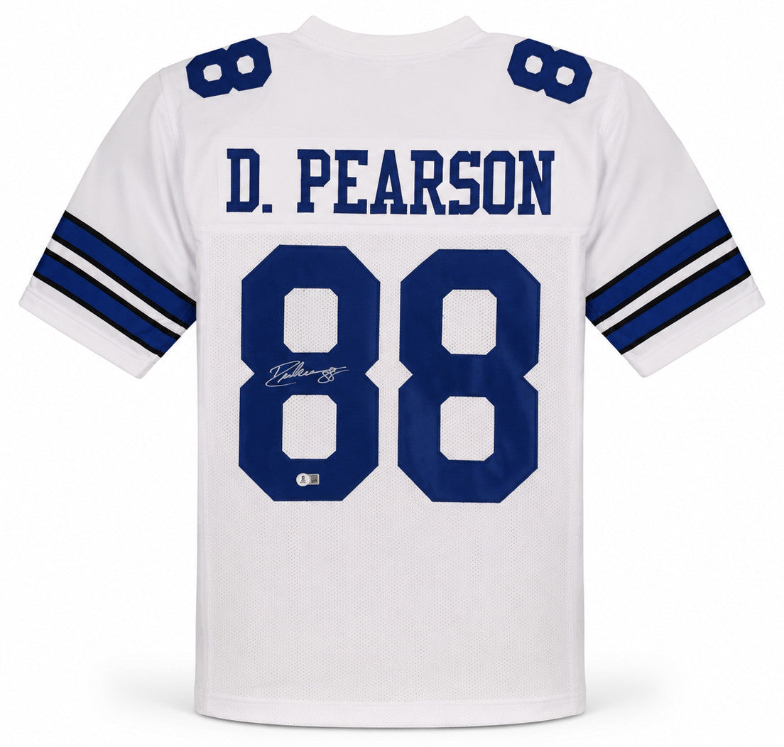 Dallas Cowboys Drew Pearson Autographed White Jersey Beckett BAS Witness Stock #267049