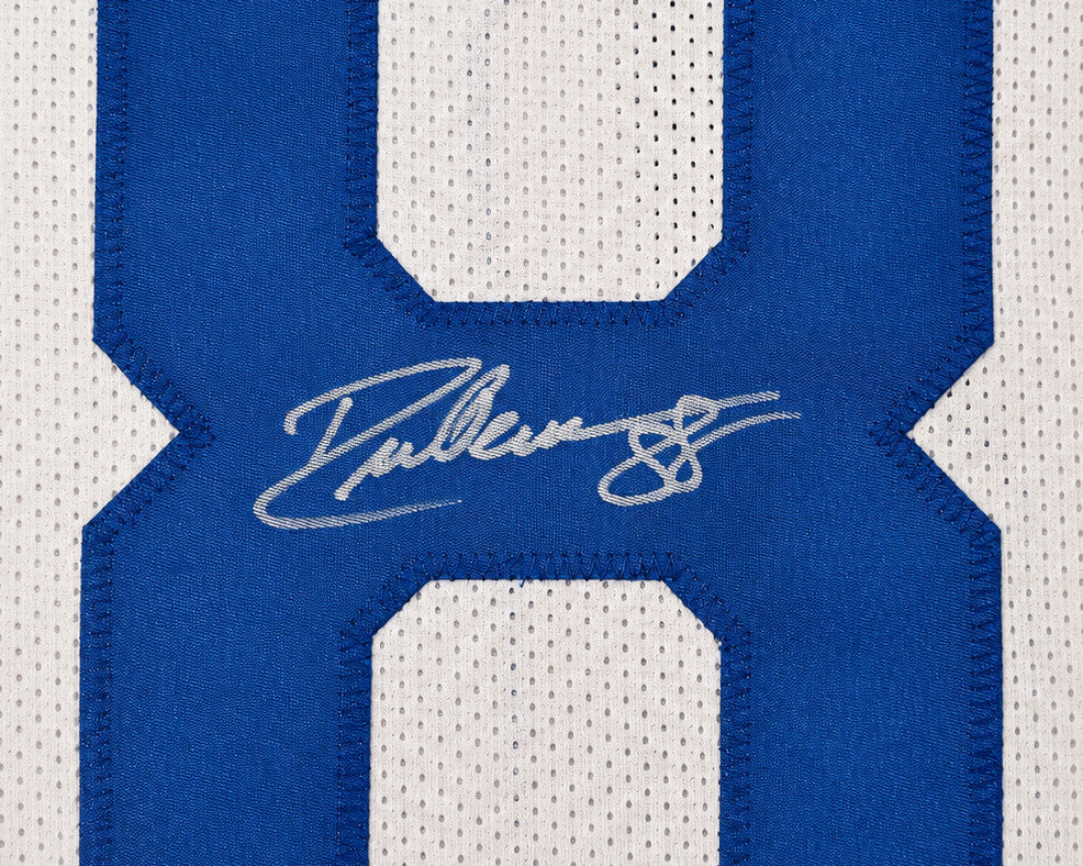 Dallas Cowboys Drew Pearson Autographed White Jersey Beckett BAS Witness Stock #267049