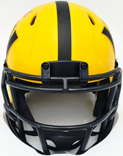 Mike Sainristil Autographed Washington Commanders Rave Yellow Speed Mini Helmet Beckett BAS QR Stock #267260