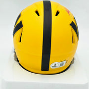 Mike Sainristil Autographed Washington Commanders Rave Yellow Speed Mini Helmet Beckett BAS QR Stock #267260