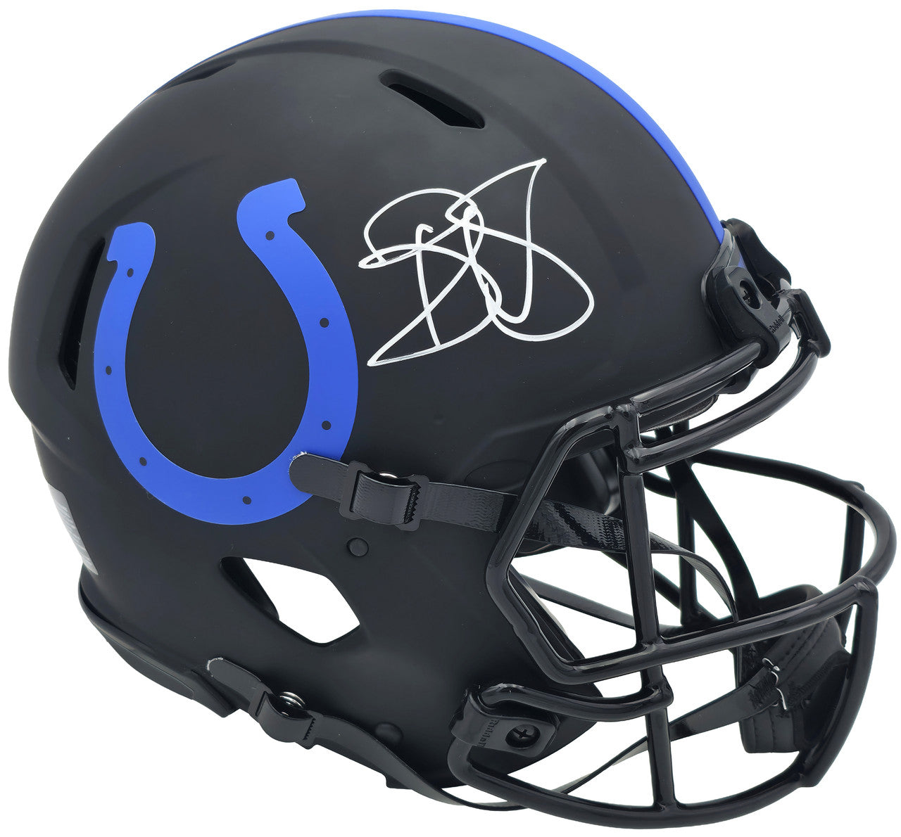 Reggie Wayne Autographed Indianapolis Colts Eclipse Black Full Size Speed Authentic Helmet Beckett BAS Witness Stock #267308