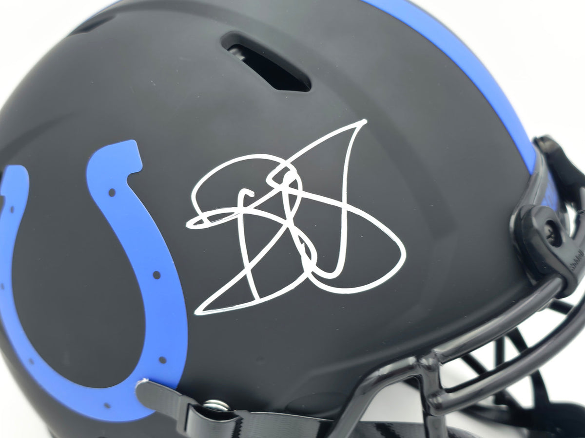 Reggie Wayne Autographed Indianapolis Colts Eclipse Black Full Size Speed Authentic Helmet Beckett BAS Witness Stock #267308
