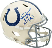 Reggie Wayne Autographed Indianapolis Colts Cream Retro Full Size Speed Authentic Helmet Beckett BAS Witness Stock #267309