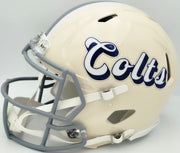 Reggie Wayne Autographed Indianapolis Colts Cream Retro Full Size Speed Authentic Helmet Beckett BAS Witness Stock #267309
