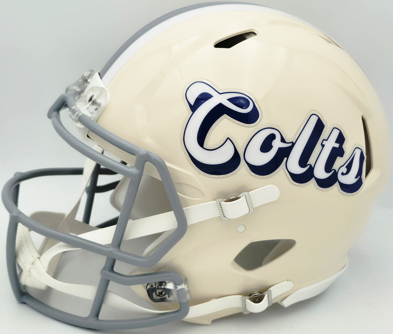 Reggie Wayne Autographed Indianapolis Colts Cream Retro Full Size Speed Authentic Helmet Beckett BAS Witness Stock #267309
