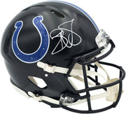 Reggie Wayne Autographed Indianapolis Colts Black 2023 Alternate Full Size Speed Authentic Helmet Beckett BAS Witness Stock #267310