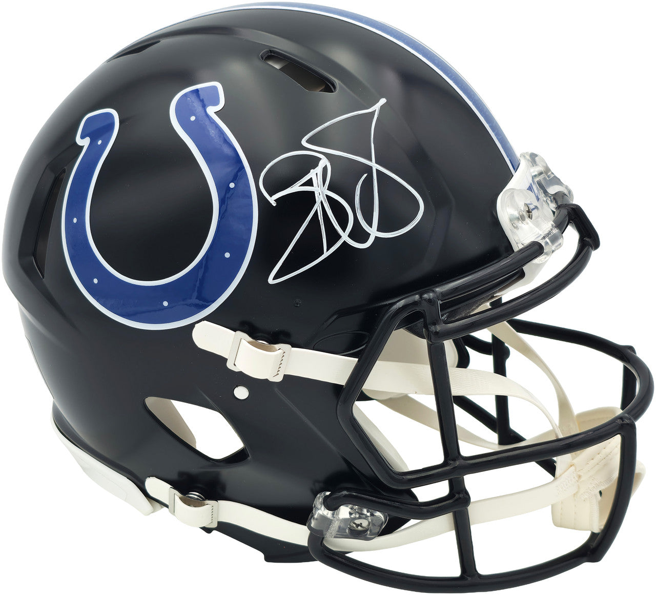 Reggie Wayne Autographed Indianapolis Colts Black 2023 Alternate Full Size Speed Authentic Helmet Beckett BAS Witness Stock #267310