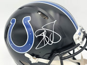 Reggie Wayne Autographed Indianapolis Colts Black 2023 Alternate Full Size Speed Authentic Helmet Beckett BAS Witness Stock #267310