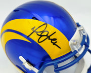 Marshall Faulk Autographed St. Louis Rams Blue Speed Mini Helmet JSA Witness Stock #267311