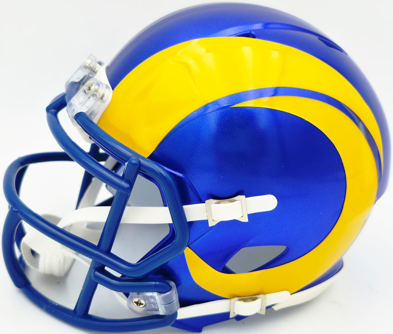 Marshall Faulk Autographed St. Louis Rams Blue Speed Mini Helmet JSA Witness Stock #267311