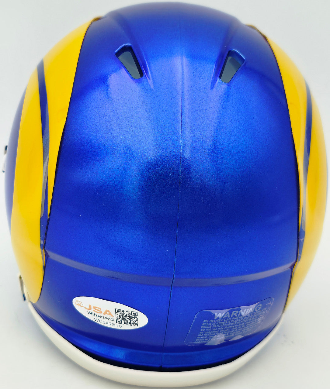 Marshall Faulk Autographed St. Louis Rams Blue Speed Mini Helmet JSA Witness Stock #267311
