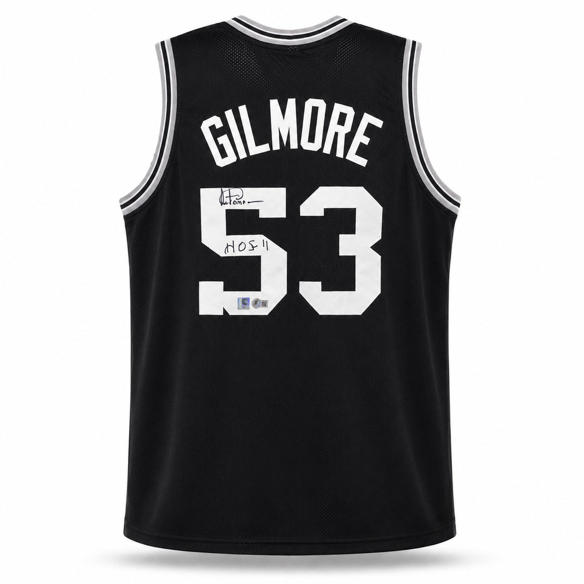 San Antonio Spurs Artis Gilmore Autographed Black Jersey "HOF-11" Beckett BAS QR Stock #267059
