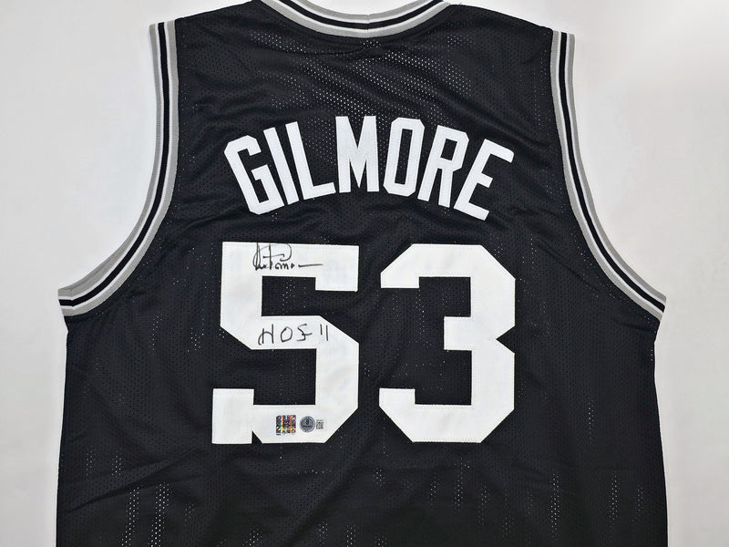 San Antonio Spurs Artis Gilmore Autographed Black Jersey "HOF-11" Beckett BAS QR Stock #267059
