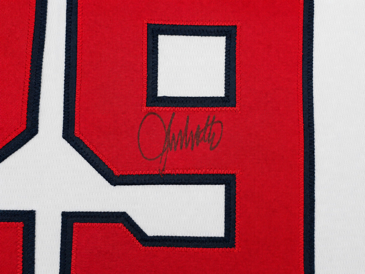 Atlanta Braves John Smoltz Autographed White Nike Jersey Size XL Beckett BAS QR Stock #266281