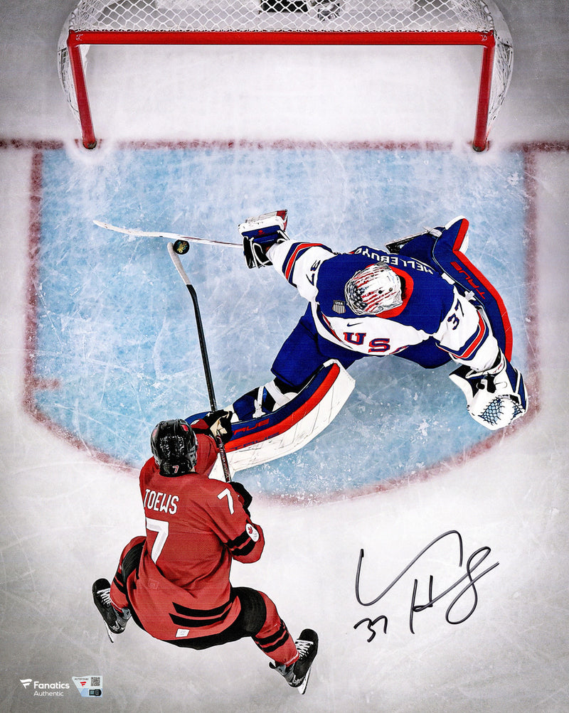Connor Hellebuyck Autographed 16x20 Photo Team USA Fanatics Holo Stock #267303