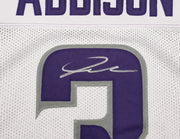 Minnesota Vikings Jordan Addison Autographed White Jersey Beckett BAS QR Stock #265947