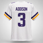 Minnesota Vikings Jordan Addison Autographed White Jersey Beckett BAS QR Stock #265952