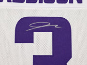 Minnesota Vikings Jordan Addison Autographed White Jersey Beckett BAS QR Stock #265952