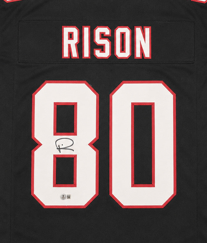 Atlanta Falcons Andre Rison Autographed Black Jersey Beckett BAS Witness Stock #265942