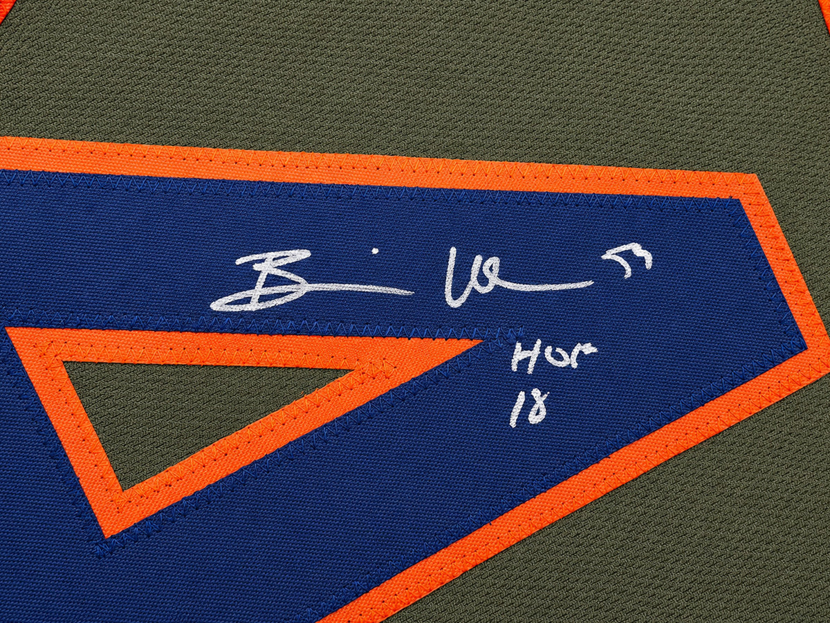 Chicago Bears Brian Urlacher Autographed Camo Green Jersey "HOF 18" Beckett BAS Witness Stock #265935