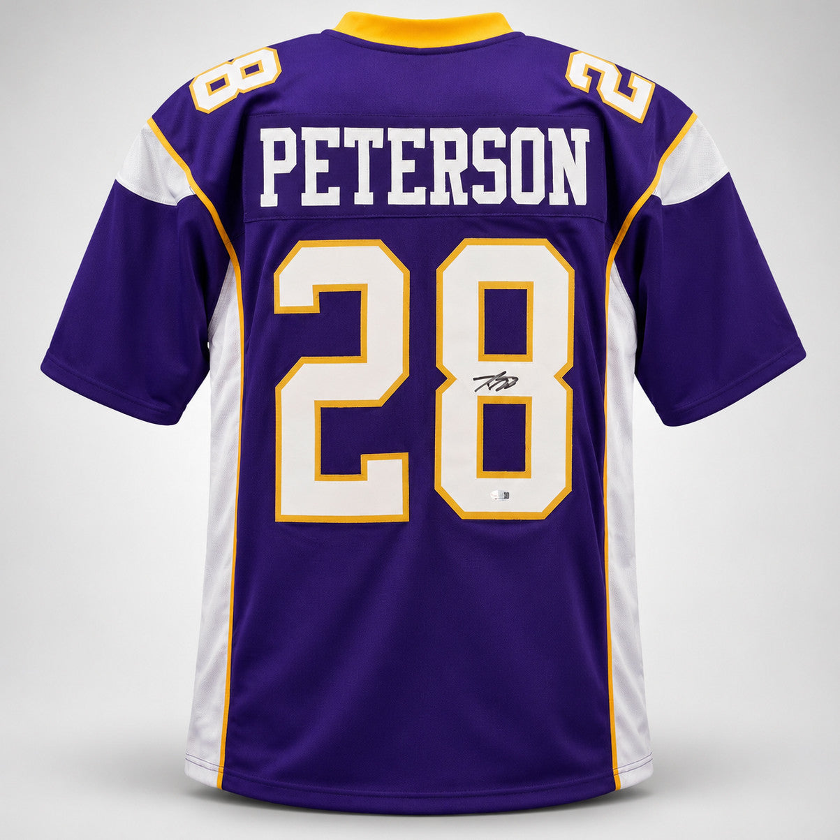 Minnesota Vikings Adrian Peterson Autographed Purple Jersey JSA Witness Stock #265941