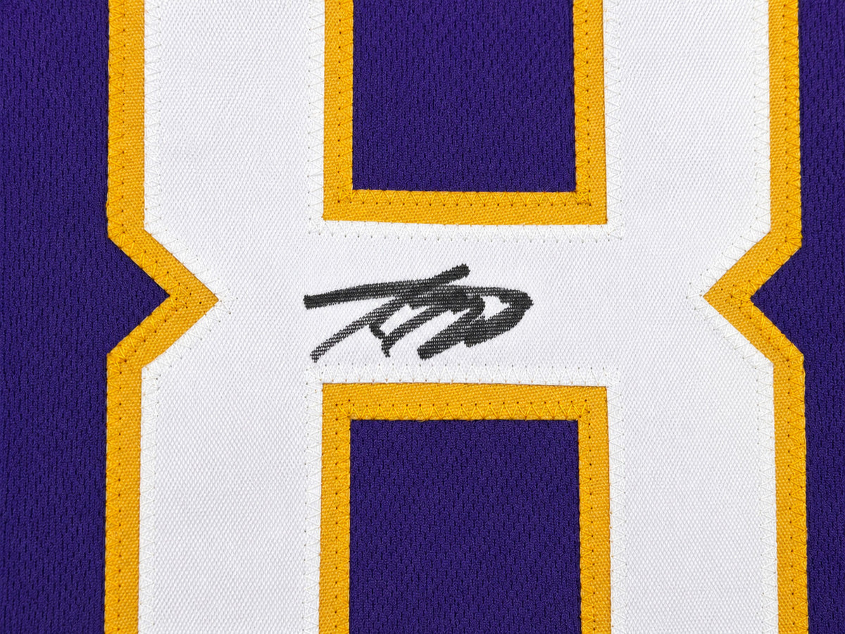 Minnesota Vikings Adrian Peterson Autographed Purple Jersey JSA Witness Stock #265941