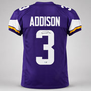 Minnesota Vikings Jordan Addison Autographed Purple Jersey Beckett BAS QR Stock #265945