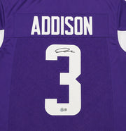 Minnesota Vikings Jordan Addison Autographed Purple Jersey Beckett BAS QR Stock #265945