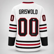 Christmas Vacation Chevy Chase Autographed White Jersey Clark Griswold Beckett BAS QR Stock #266072