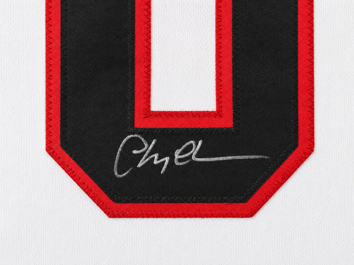 Christmas Vacation Chevy Chase Autographed White Jersey Clark Griswold Beckett BAS QR Stock #266072