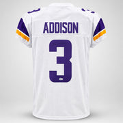 Minnesota Vikings Jordan Addison Autographed White Jersey Beckett BAS QR Stock #265946