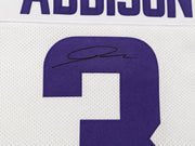 Minnesota Vikings Jordan Addison Autographed White Jersey Beckett BAS QR Stock #265946