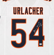 Chicago Bears Brian Urlacher Autographed White Jersey "HOF 18" Beckett BAS Witness Stock #265936