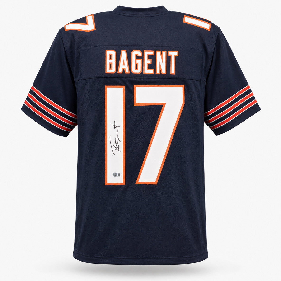 Chicago Bears Tyson Bagent Autographed Blue Jersey Beckett BAS QR Stock #265950