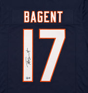 Chicago Bears Tyson Bagent Autographed Blue Jersey Beckett BAS QR Stock #265950