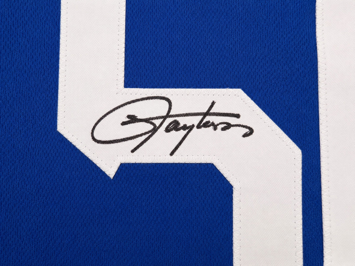 New York Giants Lawrence Taylor Autographed Blue, Red & White Jersey Beckett BAS Witness Stock #265938