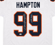 Chicago Bears Dan Hampton Autographed White Jersey "HOF 2002" Beckett BAS Witness Stock #265939