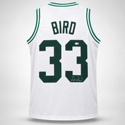 Boston Celtics Larry Bird Autographed White Jersey Beckett BAS QR Stock #265943
