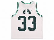 Boston Celtics Larry Bird Autographed White Jersey Beckett BAS QR Stock #265943
