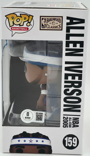 Allen Iverson Autographed Funko Pop Vinyl Figurine #159 Philadelphia 76ers Beckett BAS Witness Stock #252394