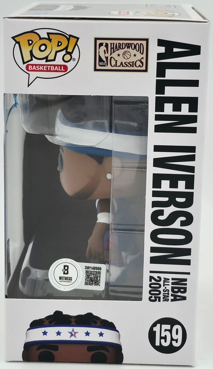 Allen Iverson Autographed Funko Pop Vinyl Figurine #159 Philadelphia 76ers Beckett BAS Witness Stock #252394