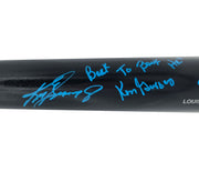 Ken Griffey Jr. & Sr. Autographed Black Louisville Slugger Pro Stock Baseball Bat Seattle Mariners "Back To Back HR 9/14/90" Beckett BAS Witness Stock #252417