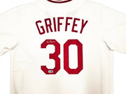 Cincinnati Reds Ken Griffey Sr. Autographed White Nike Cooperstown Collection Jersey Size Large Beckett BAS Witness Stock #252412