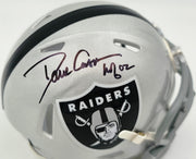 Dave Casper Autographed Oakland Raiders Silver Speed Mini Helmet "HOF 02" Beckett BAS Witness Stock #267463