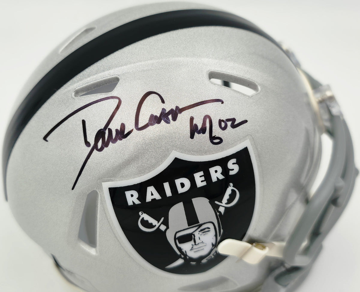 Dave Casper Autographed Oakland Raiders Silver Speed Mini Helmet "HOF 02" Beckett BAS Witness Stock #267463