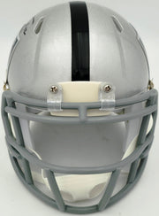Dave Casper Autographed Oakland Raiders Silver Speed Mini Helmet "HOF 02" Beckett BAS Witness Stock #267463