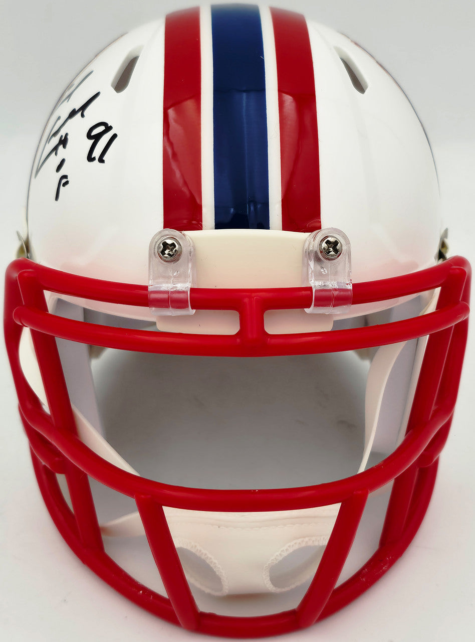 Earl Campbell Autographed Houston Oilers White 1981-98 Throwback Speed Mini Helmet "HOF 91" Beckett BAS Witness Stock #267464
